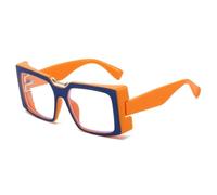 TYUVIVO Lunettes anti-lumière bleue épaisses, style punk unisexe (orange)