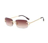 TYUVIVO Lunettes de soleil à monture carrée sans monture pour femmes UV400 Lunettes de soleil de mode pour hommes Nuances sans cadre Lunettes à monture étroite, C3, Taille unique