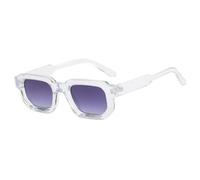 TYUVIVO Lunettes de soleil bleues tendance pour femmes et hommes, verres de luxe rétro, nuances UV400, gris transparent, taille unique