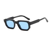TYUVIVO Lunettes de soleil bleues tendance pour femmes et hommes, verres de luxe rétro, nuances UV400, noir bleu, taille unique