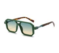TYUVIVO Lunettes de Soleil carrées Femmes Hommes rétro Nuances Femme Lunettes de Soleil de Luxe Vintage Mode UV400, Vert, Taille Unique