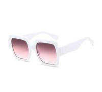 TYUVIVO Lunettes de soleil carrées pour femmes, lunettes de soleil vintage à la mode pour hommes, grandes nuances de luxe UV400, blanches, taille unique