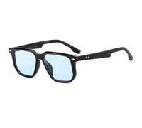 TYUVIVO Lunettes de soleil homme mode UV400 rétro rivets femme luxe (noir bleu)