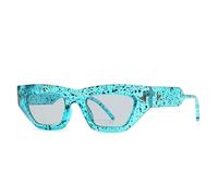 TYUVIVO Lunettes de soleil œil de chat pour femmes et hommes, tendance, vintage, steampunk, luxe, rivets, UV400 (bleu et noir)
