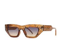 TYUVIVO Lunettes de soleil œil de chat pour femmes et hommes, tendance, vintage, steampunk, luxe, rivets, UV400 (orange et gris)