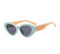 TYUVIVO Lunettes de soleil œil de chat tendance pour femmes, style rétro, contraste de couleurs, protection UV400 pour hommes (vert thé gris)