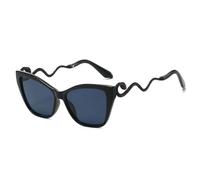 TYUVIVO Lunettes de soleil œil de chat vintage pour femmes et hommes, style punk, populaire, luxe, sexy, métal, UV400 (noir et noir)