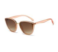 TYUVIVO Lunettes de soleil œil de chat vintage pour femmes, verres miroir UV400, tendance et luxueuses (marron clair-marron)