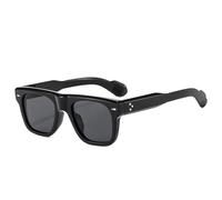 TYUVIVO Lunettes de soleil mode femme rétro verres transparents effet océan UV400 rivets style punk (noir gris)