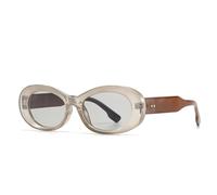 TYUVIVO Lunettes de soleil ovales classiques à rivets pour femmes et hommes, de luxe, vintage, populaire, punk, JUv400 (gris clair et noir)