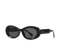 TYUVIVO Lunettes de soleil ovales classiques à rivets pour femmes et hommes, de luxe, vintage, populaire, punk, JUv400 (noir et noir)