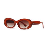 TYUVIVO Lunettes de soleil ovales classiques à rivets pour femmes et hommes, de luxe, vintage, populaire, punk, JUv400 (thé thé)