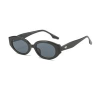 TYUVIVO Lunettes de soleil ovales de luxe pour femmes, style rétro, couleur gelée, protection UV400 (noir et gris)