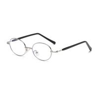 TYUVIVO Lunettes de soleil ovales en métal, style rétro punk, monture tendance pour femmes et hommes, verres transparents, protection UV400 (argent, noir, transparent)