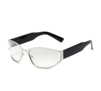 TYUVIVO Lunettes de soleil ovales rétro pour femmes et hommes, verres dégradés UV400 (argenté, gris clair)