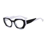 TYUVIVO Lunettes de soleil ovales rétro uniques à double couleur pour femmes, mode, dégradé clair UV400, style punk léopard (blanc, noir, transparent)