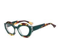 TYUVIVO Lunettes de soleil ovales rétro uniques à double couleur pour femmes, mode, verres dégradés transparents UV400, style punk léopard (vert léopard transparent)
