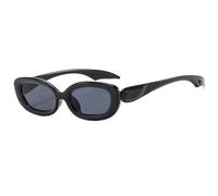 TYUVIVO Lunettes de soleil ovales sexy pour femmes, petites, tendance, rétro, UV400 (noir)