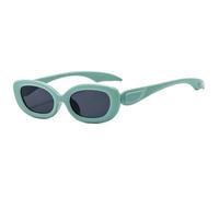 TYUVIVO Lunettes de soleil ovales sexy pour femmes, petites, tendance, rétro, UV400 (vert)