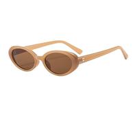 TYUVIVO Lunettes de soleil ovales tendance pour femmes, classiques, vintage, pour hommes, UV400 (thé)