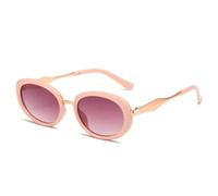 TYUVIVO Lunettes de soleil ovales vintage pour femmes, lunettes dégradées tendance, protection UV400, style punk léopard (rose, violet, rouge)