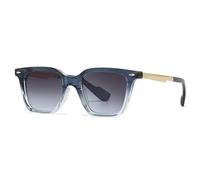 TYUVIVO Lunettes de soleil rétro à double monture en sorgho pour homme (bleu marine)