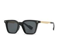 TYUVIVO Lunettes de soleil rétro à double monture en sorgho pour homme (noires)