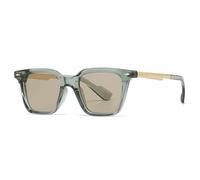 TYUVIVO Lunettes de soleil rétro à double monture en sorgho pour homme (vert armée)