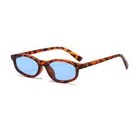 TYUVIVO Lunettes de soleil rétro œil de chat, petites, pour femmes, protection UV400, mode, bleu-vert, tendance pour hommes (bleu léopard)