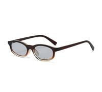 TYUVIVO Lunettes de soleil rétro œil de chat, petites, pour femmes, protection UV400, mode, bleu-vert, tendance pour hommes (marron-gris clair)