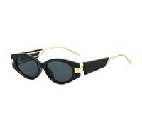 TYUVIVO Lunettes de soleil rétro œil de chat pour femmes, branches larges, style tendance et populaire pour hommes, protection UV400 (noir)