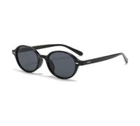 TYUVIVO Lunettes de soleil rétro ovales pour femmes et hommes, rivets, mode, luxe, UV400 (noir)
