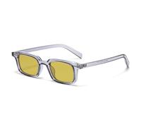 TYUVIVO Lunettes de soleil rétro petites pour femmes et hommes, rivets verts, mode, luxe (gris)