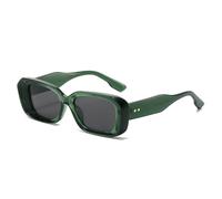 TYUVIVO Lunettes de soleil rétro pour hommes, mode, dégradé UV400, tendance femmes, rivets, vert rose (vert foncé gris)