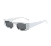 TYUVIVO Lunettes de soleil rétro rectangulaires petites, couleur gelée, dégradé UV400, mode femme (blanc gris)