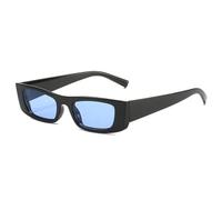 TYUVIVO Lunettes de soleil rétro rectangulaires petites, couleur gelée, dégradé UV400, mode femme (noir et bleu)