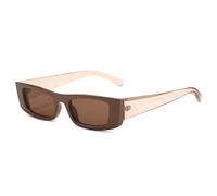 TYUVIVO Lunettes de soleil rétro rectangulaires petites, couleur gelée, dégradé UV400, pour femmes (champagne thé brun)