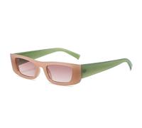 TYUVIVO Lunettes de soleil rétro rectangulaires petites, couleur gelée, dégradé UV400, pour femmes (teinture gelée, thé vert)