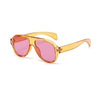 TYUVIVO Lunettes de soleil rétro rondes à dessus plat pour hommes, mode classique, rivets décoratifs, dégradé (C5)