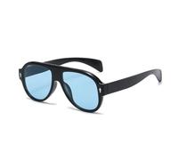 TYUVIVO Lunettes de soleil rétro rondes à dessus plat pour hommes, mode classique, rivets décoratifs, dégradé (C7)