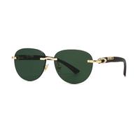 TYUVIVO Lunettes de soleil rondes en métal rétro (vert foncé)