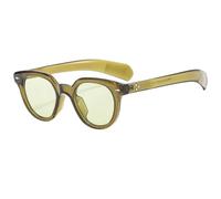 TYUVIVO Lunettes de soleil rondes tendance pour femmes, style rétro, ovales, rivets, style punk, pour hommes, verres UV400 (vert olive)