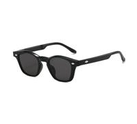 TYUVIVO Lunettes de soleil rondes tendance pour femmes, verres transparents style océan, style rétro, UV400 (noir)