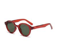 TYUVIVO Lunettes de soleil rondes vintage couleur bonbon pour femmes et hommes, mode luxe UV400 (rouge vert)