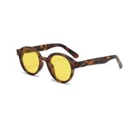 TYUVIVO Lunettes de soleil rondes vintage couleur bonbon pour femmes et hommes, tendance, luxe, UV400 (jaune léopard)