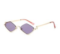 TYUVIVO Lunettes de soleil tendance en forme de losange pour hommes et femmes, verres tendance, monture en métal, style décontracté, UV400, C4, taille unique