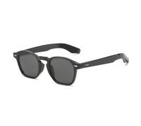 TYUVIVO Lunettes de soleil tendance, petites et irrégulières, rétro, rondes, verres transparents, verres océan, UV400, pour hommes (noir)