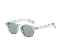 TYUVIVO Lunettes de soleil tendance, petites et irrégulières, style rétro, rondes, verres transparents, verres océan, UV400, pour hommes (gris)