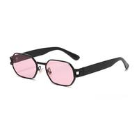 TYUVIVO Lunettes de soleil tendance pour femmes, style rétro punk ovale, en métal, protection UV400 (violet doré)