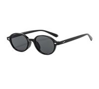 TYUVIVO Lunettes de soleil vintage à monture ovale, style rétro, UV400 (noir)
